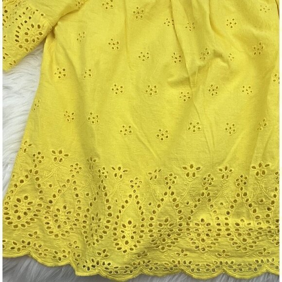 Large KONTROL CONTEMPORARY Eyelet Top Blouse Off the Shoulder Women's Yellow - Picture 3 of 9